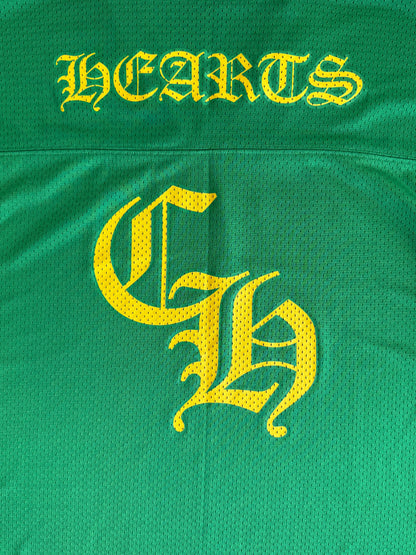 Chrome Hearts Green & Yellow Logo Mesh Jersey T-Shirt