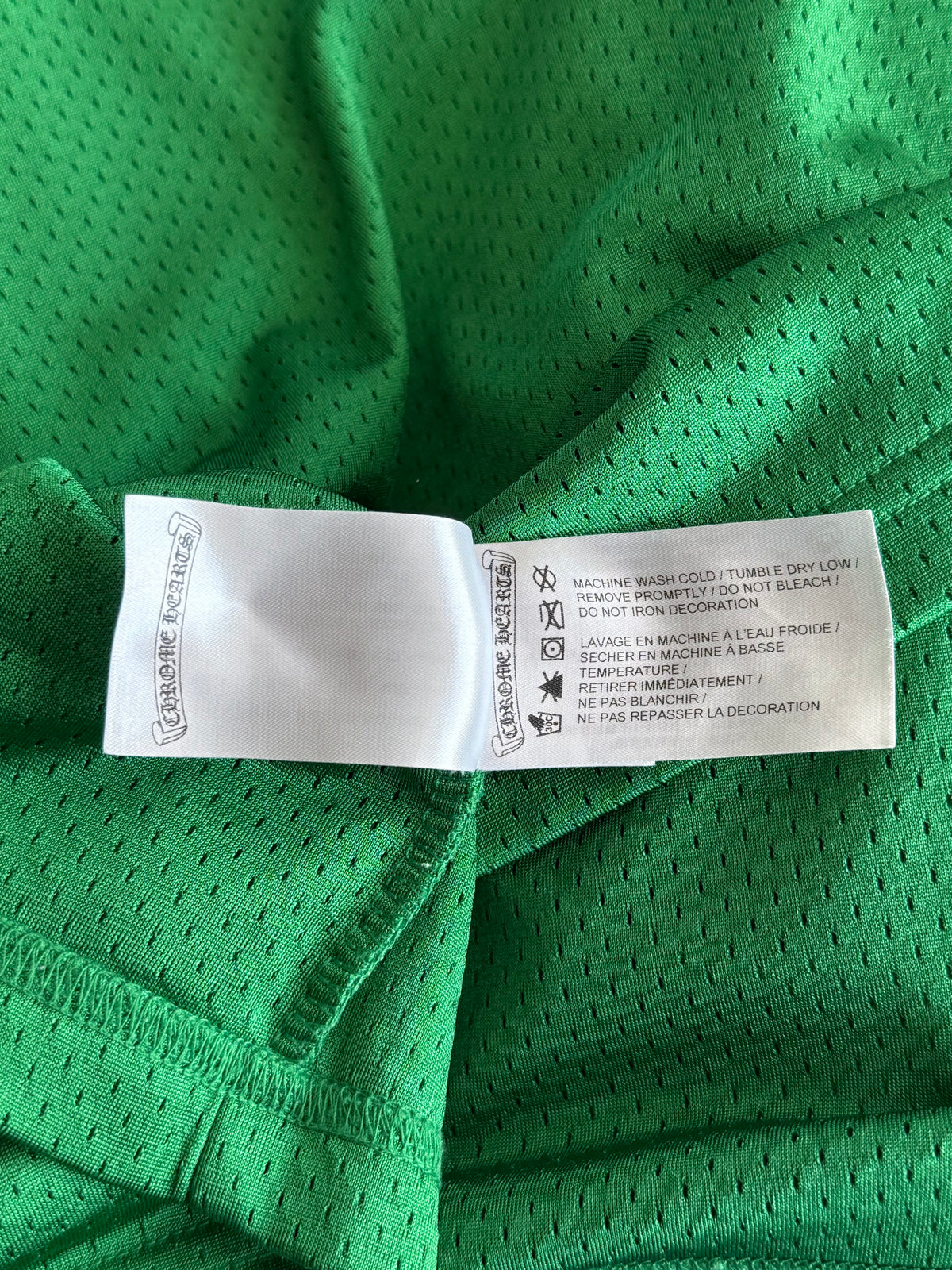 Chrome Hearts Green & Yellow Logo Mesh Jersey T-Shirt