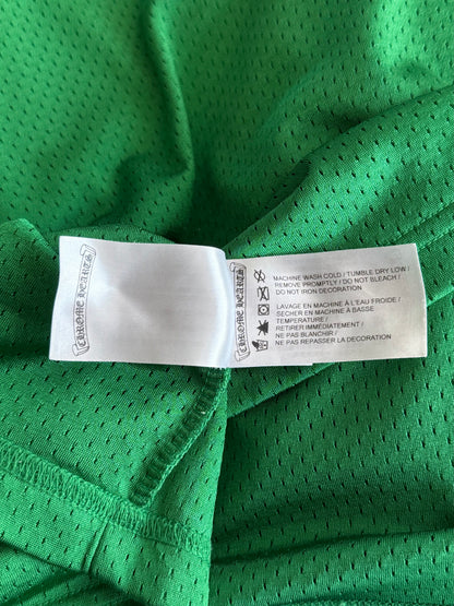 Chrome Hearts Green & Yellow Logo Mesh Jersey T-Shirt