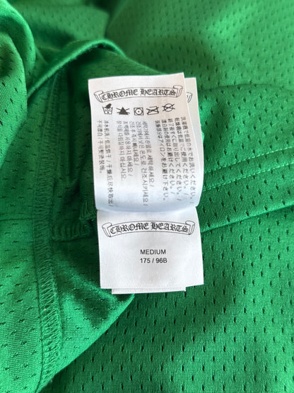 Chrome Hearts Green & Yellow Logo Mesh Jersey T-Shirt