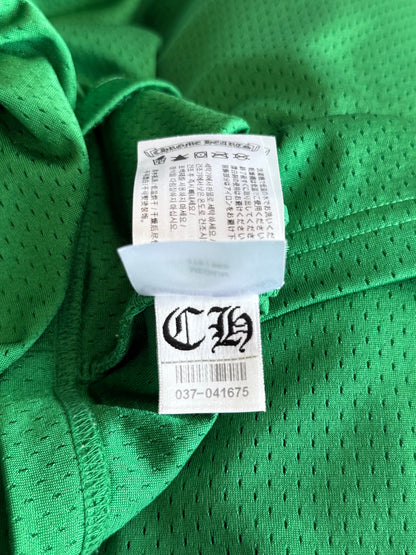 Chrome Hearts Green & Yellow Logo Mesh Jersey T-Shirt