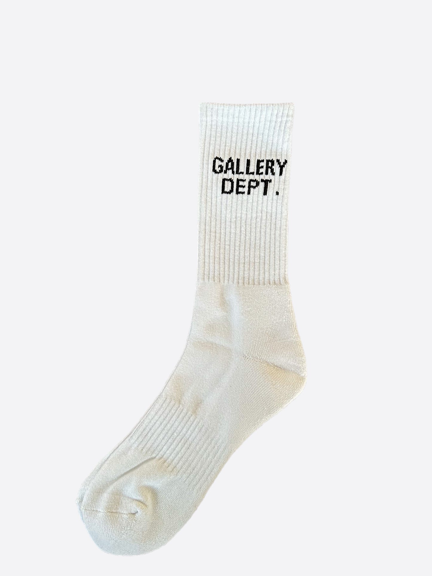Gallery Dept White & Black Logo Socks