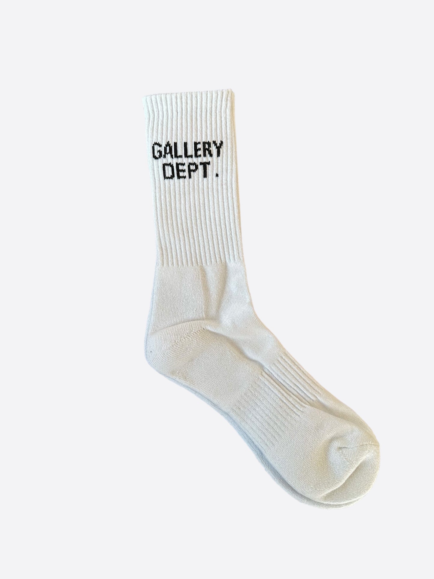 Gallery Dept White & Black Logo Socks