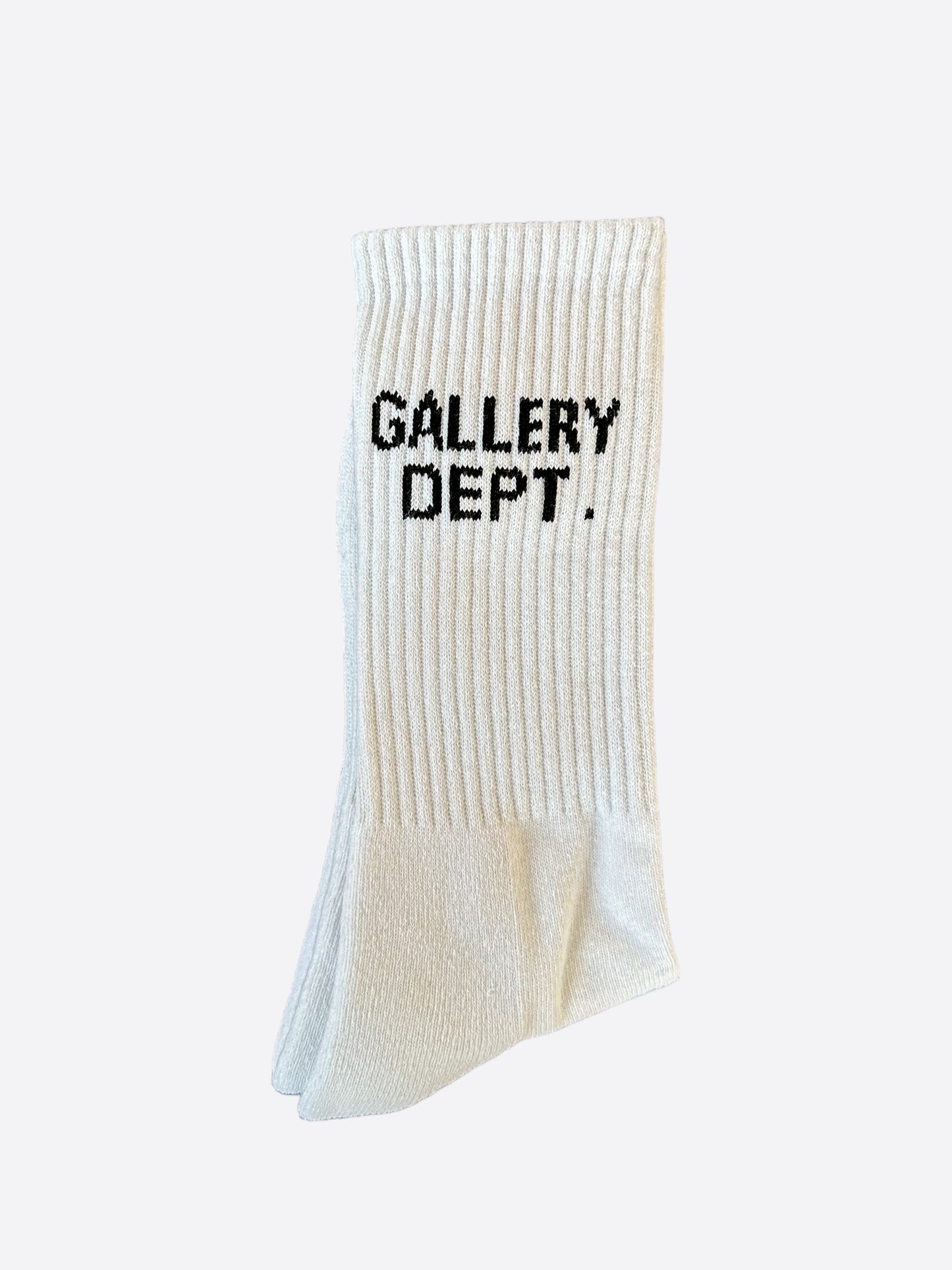 Gallery Dept White & Black Logo Socks
