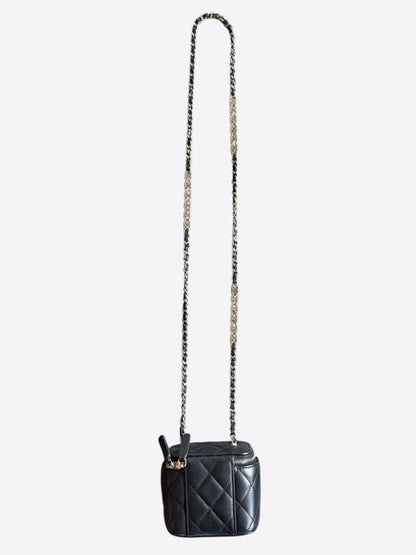 Chanel Black Quilted Caviar Mini Vanity Case