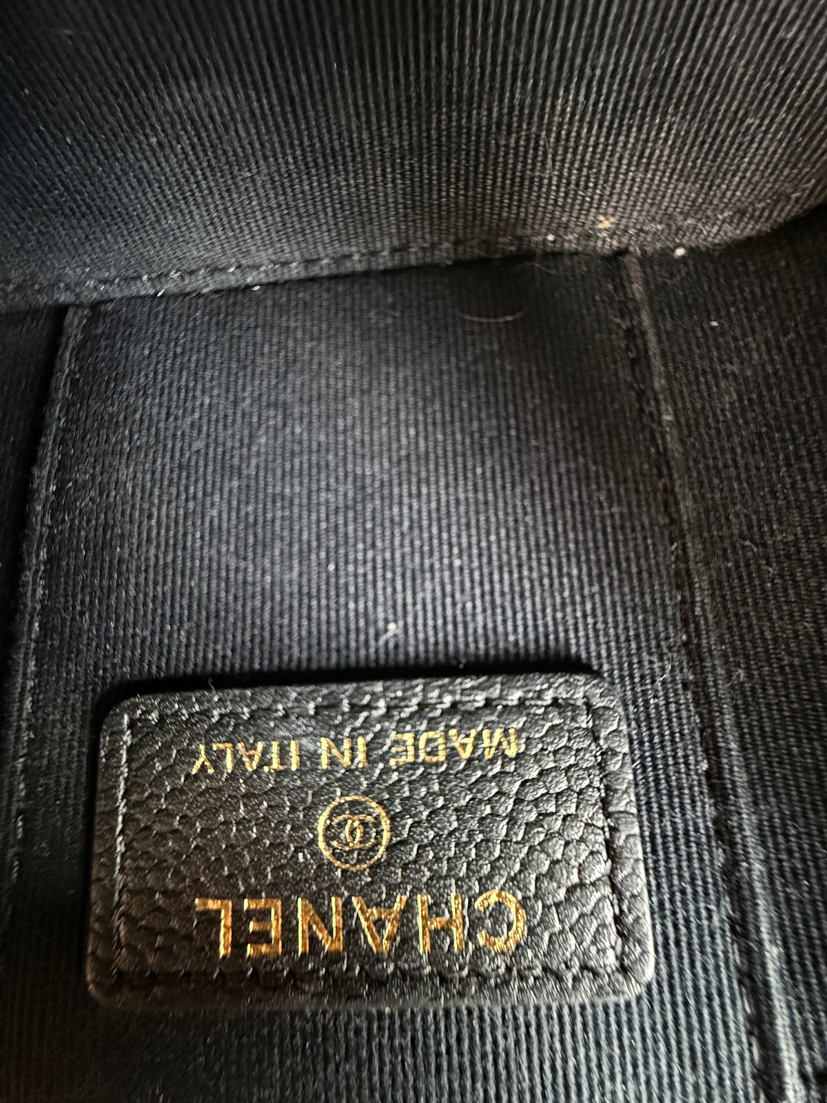 Chanel Black Quilted Caviar Mini Vanity Case
