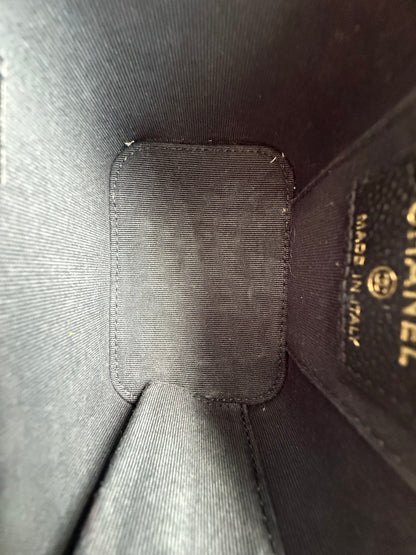 Chanel Black Quilted Caviar Mini Vanity Case