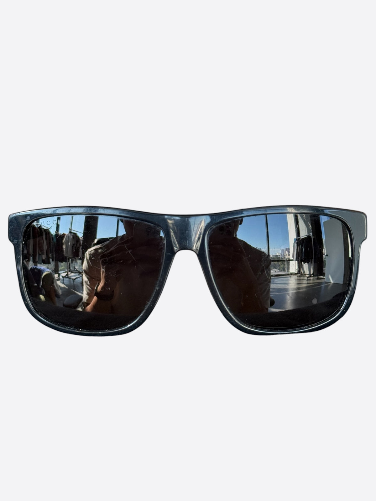 Gucci Black & Grey Stripe Sunglasses