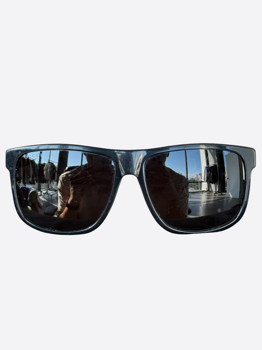 Gucci Black & Grey Stripe Sunglasses