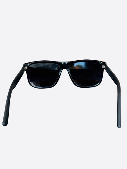 Gucci Black & Grey Stripe Sunglasses