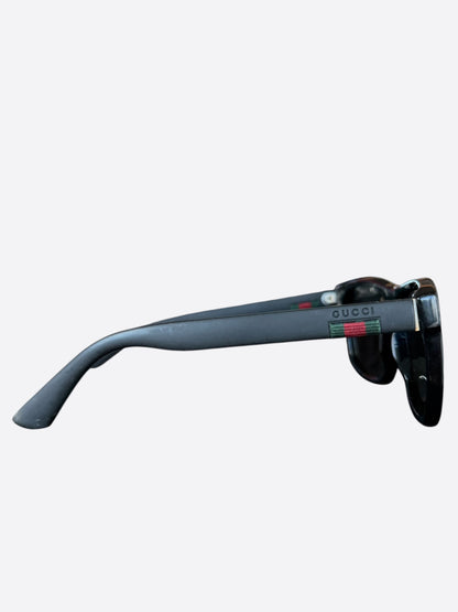 Gucci Black & Grey Stripe Sunglasses