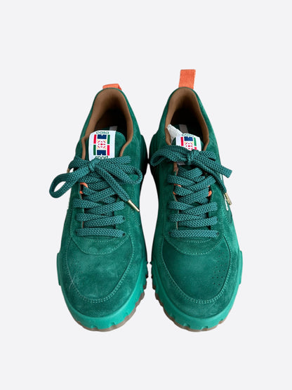 Casablanca Green Suede Court Sneakers