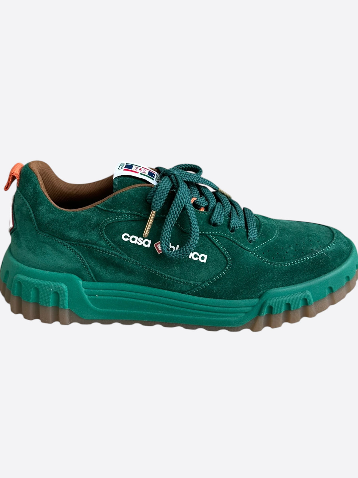 Casablanca Green Suede Court Sneakers
