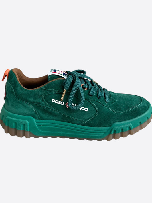 Casablanca Green Suede Court Sneakers
