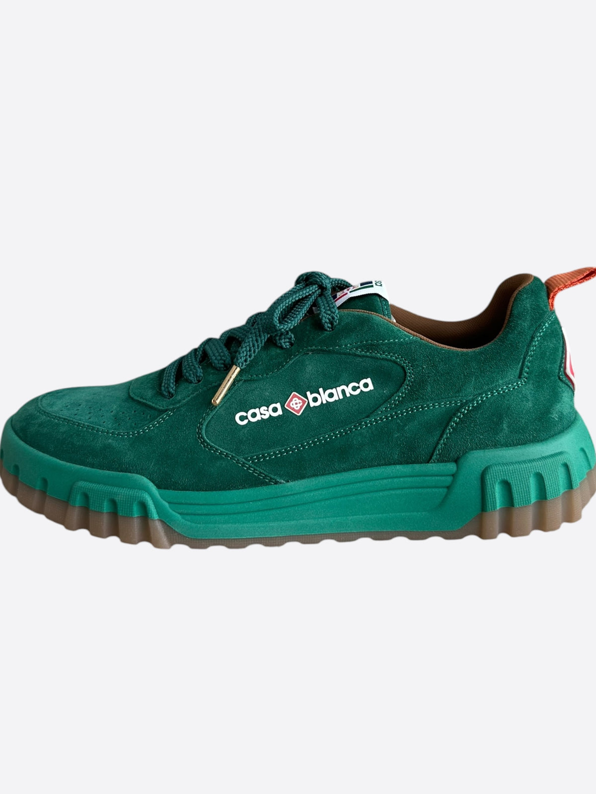 Casablanca Green Suede Court Sneakers