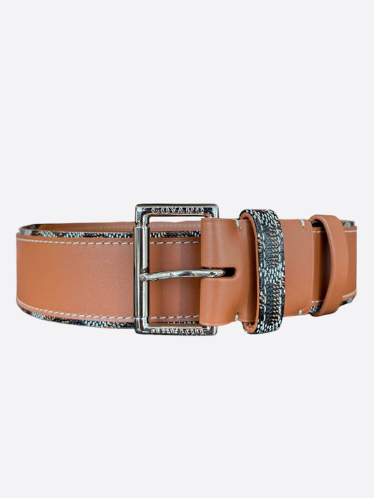 Goyard Tan & Black Fregate Belt