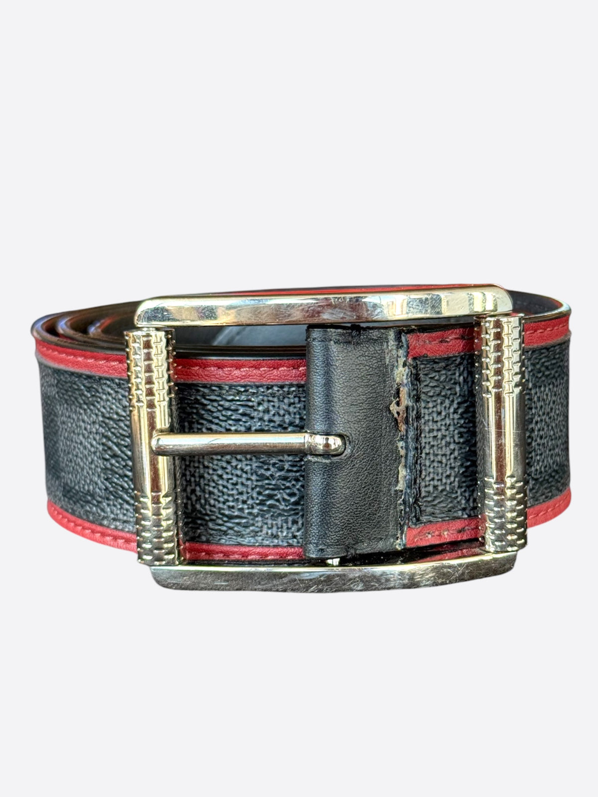 Louis Vuitton Damier Graphite & Red Stripe Belt