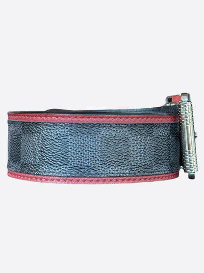 Louis Vuitton Damier Graphite & Red Stripe Belt