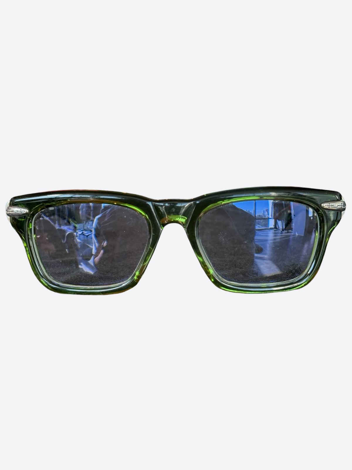 Chrome Hearts Green & Silver Trypoleagain Glasses