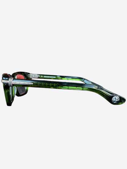 Chrome Hearts Green & Silver Trypoleagain Glasses
