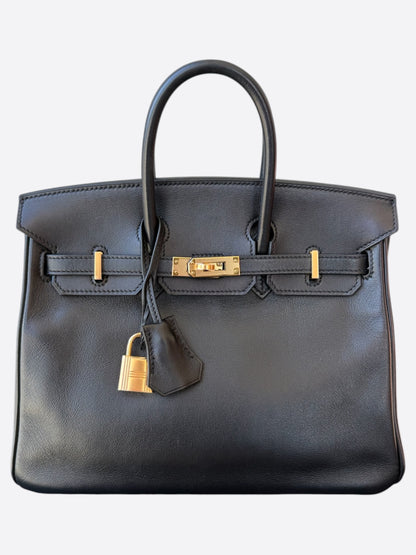 Hermes Black Swift & Gold Hardware Birkin 25
