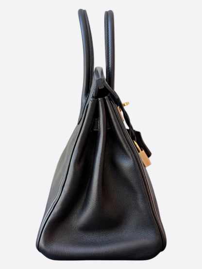 Hermes Black Swift & Gold Hardware Birkin 25
