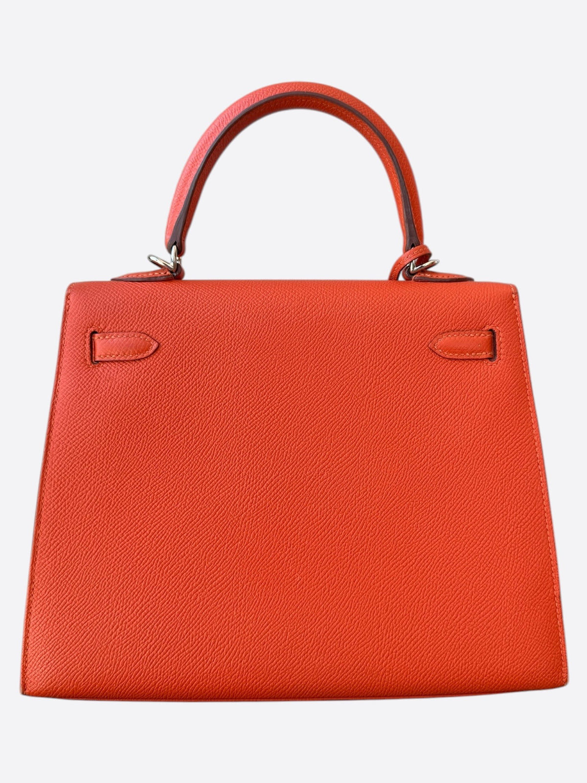 Hermes Orange Epsom & Palladium Hardware Kelly 25
