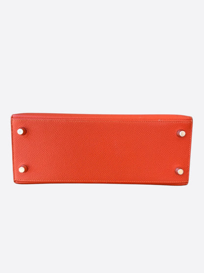 Hermes Orange Epsom & Palladium Hardware Kelly 25