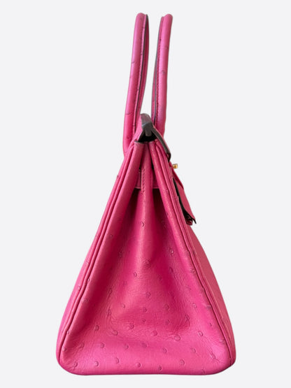 Hermes Fuchsia Ostrich & Gold Hardware Birkin 30