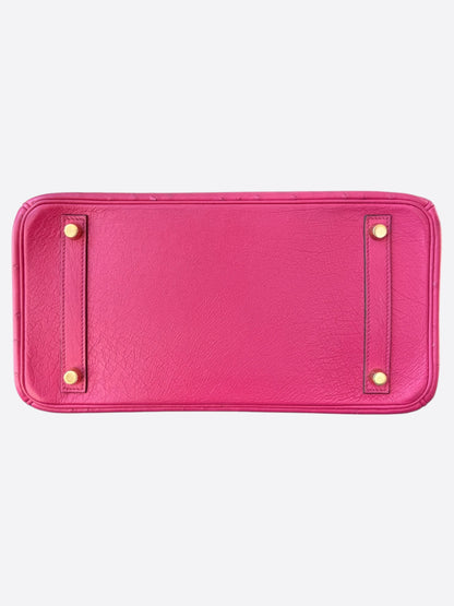 Hermes Fuchsia Ostrich & Gold Hardware Birkin 30