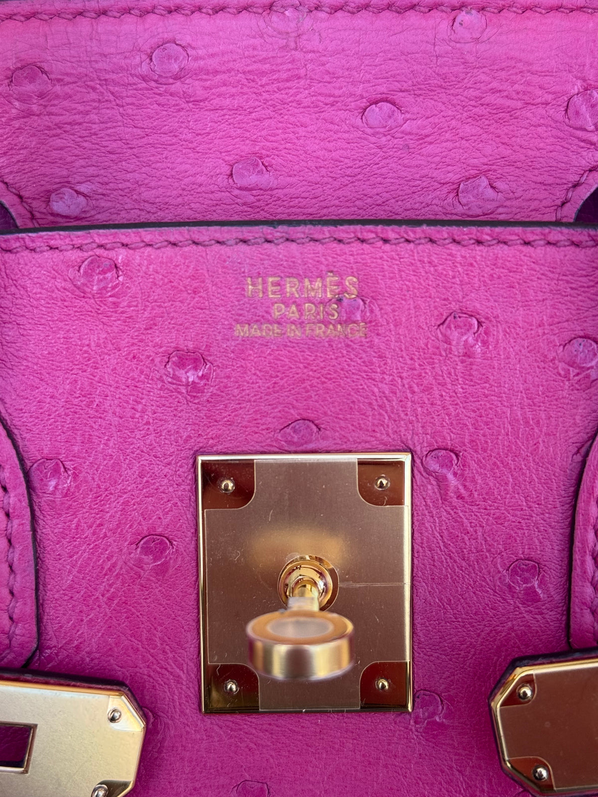 Hermes Fuchsia Ostrich & Gold Hardware Birkin 30