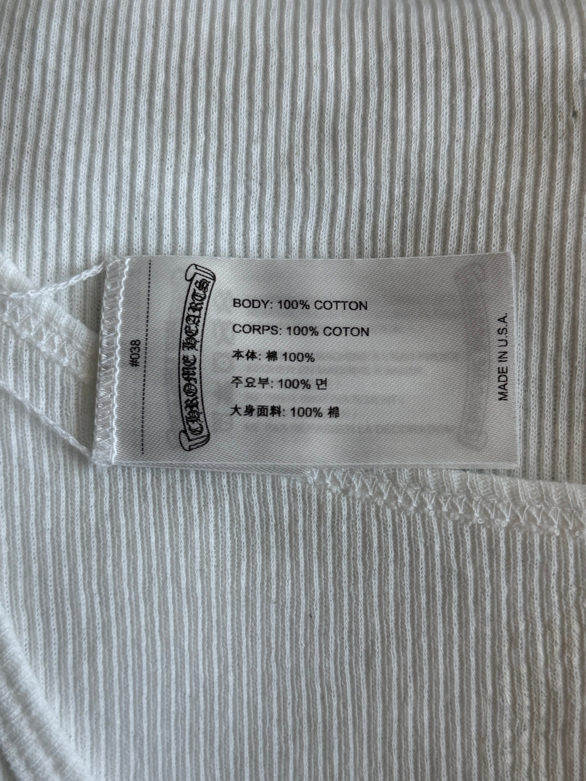 Chrome Hearts White & Black Horseshoe Tank Top