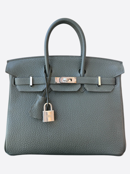 Hermes Vert Rousseau Togo & Palladium Hardware Birkin 25