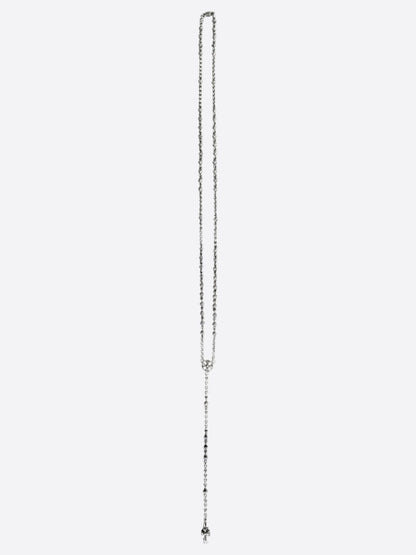 Chrome Hearts Rosary Bead Chain Silver Necklace