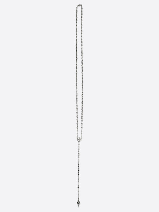 Chrome Hearts Rosary Bead Chain Silver Necklace