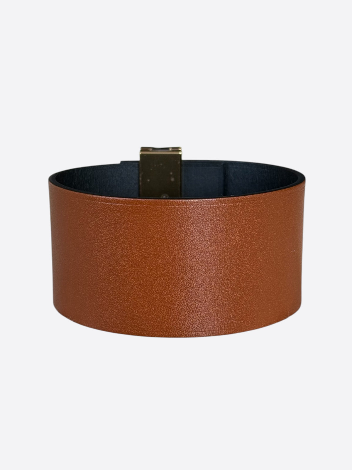 Hermes Brown & Black Swift & Gold Hardware Illusion Reversible Bracelet