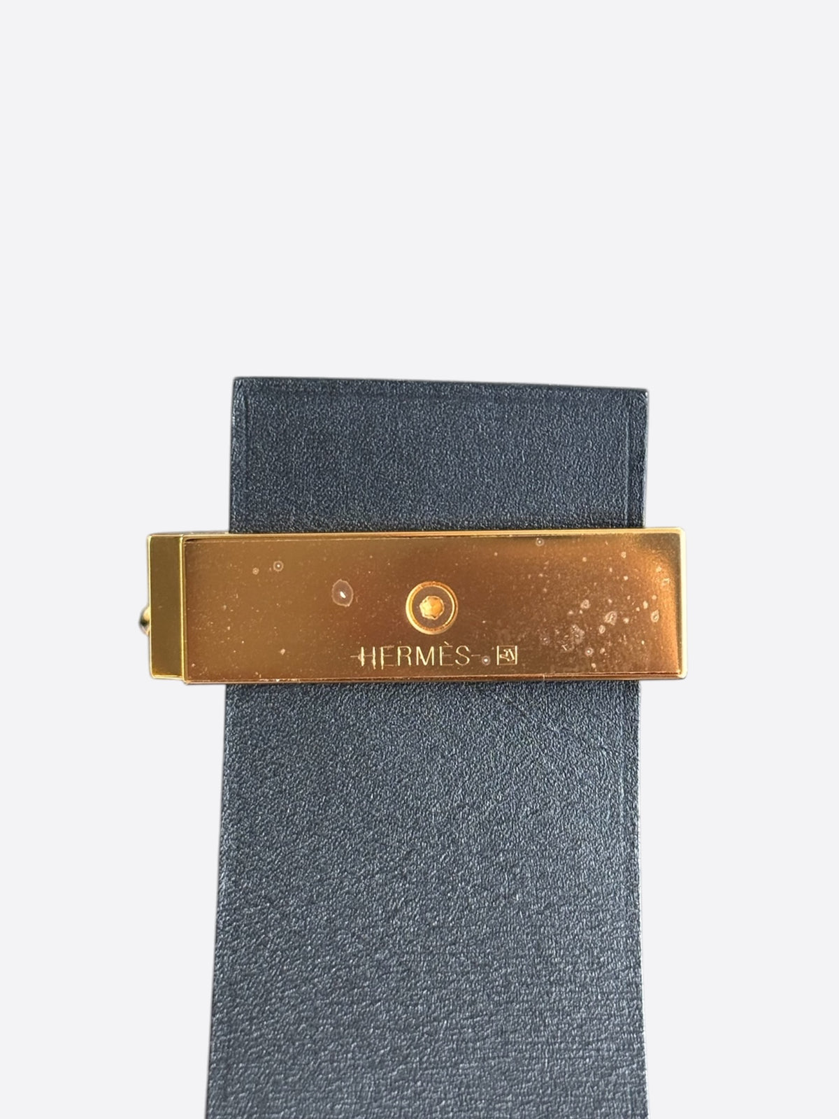Hermes Brown & Black Swift & Gold Hardware Illusion Reversible Bracelet