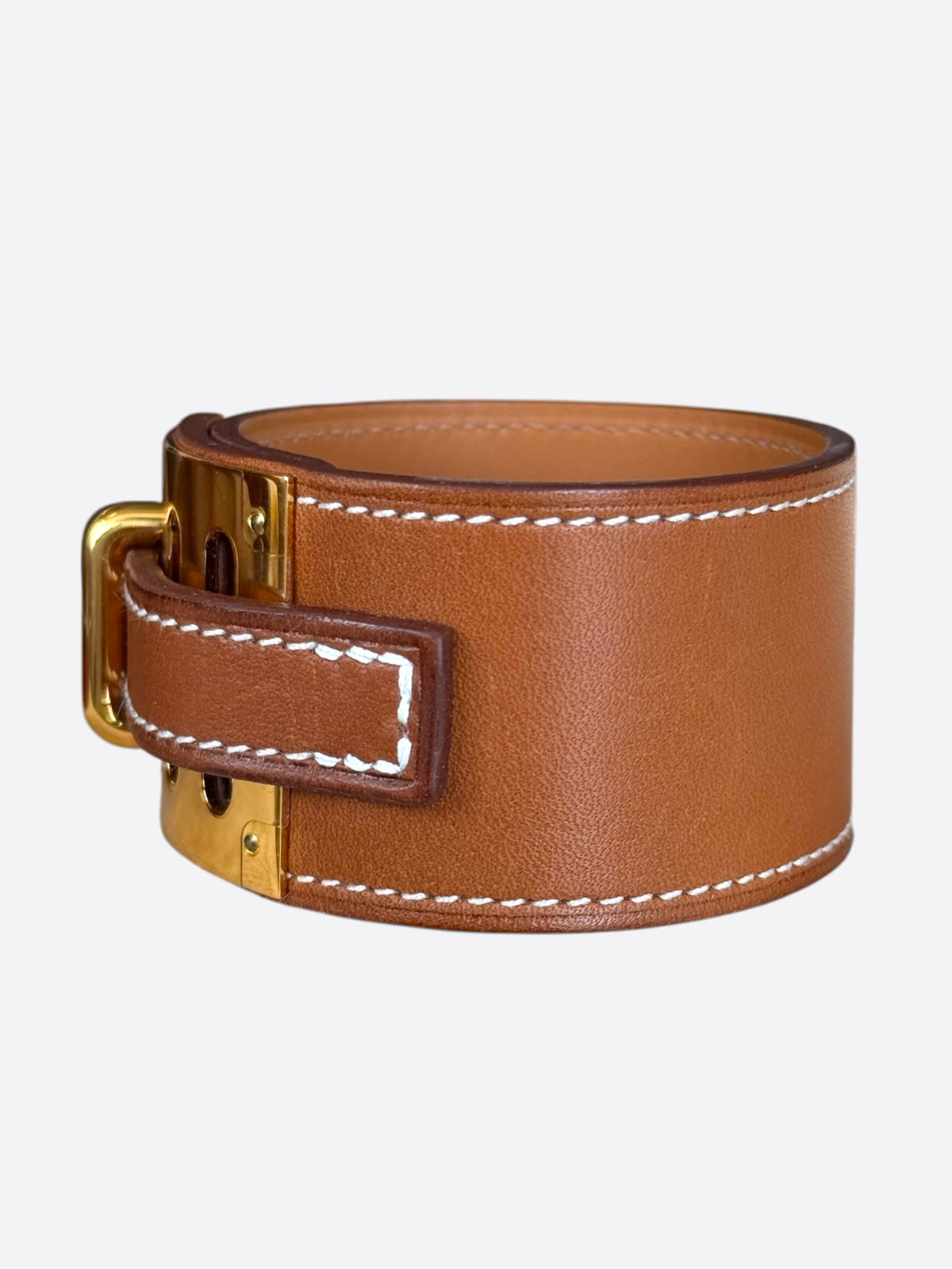 Hermes Brown Swift & Gold Hardware Intense Bracelet