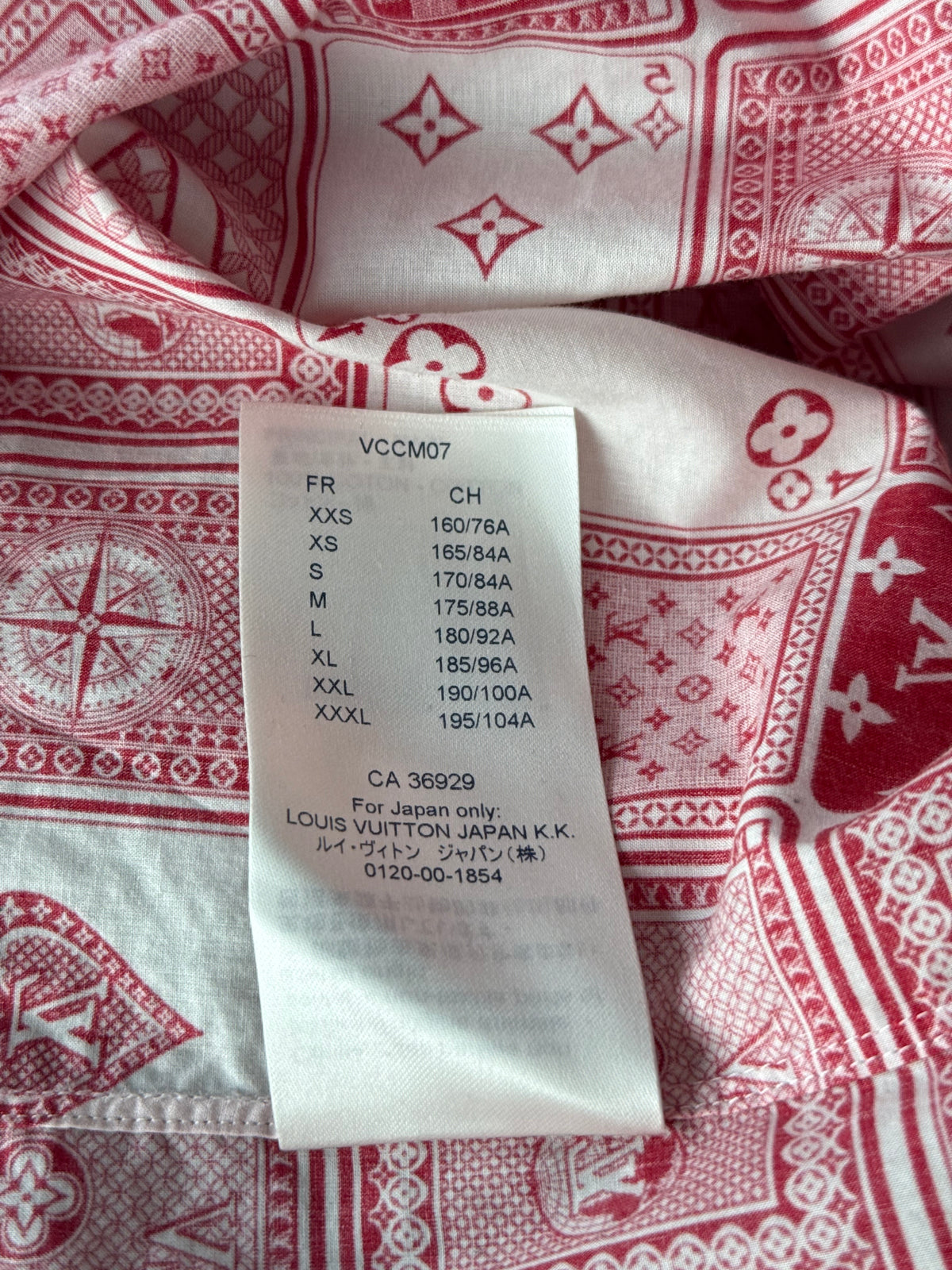Louis Vuitton Red & White Cards Short Sleeve Button Up Shirt