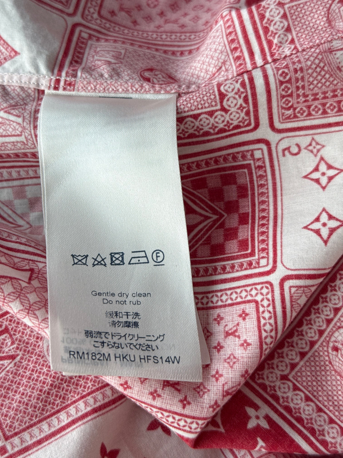 Louis Vuitton Red & White Cards Short Sleeve Button Up Shirt