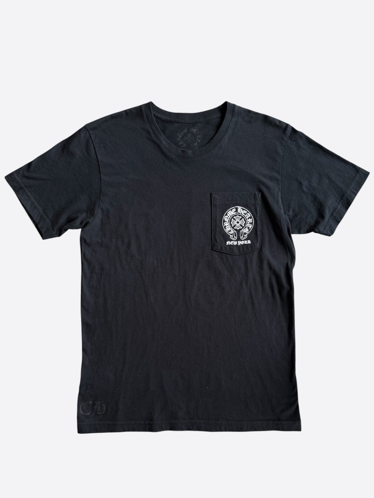 Chrome Hearts Black & White New York Horseshoe Logo T-Shirt