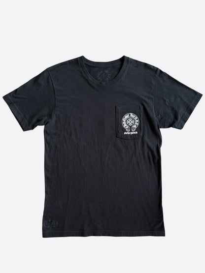 Chrome Hearts Black & White New York Horseshoe Logo T-Shirt