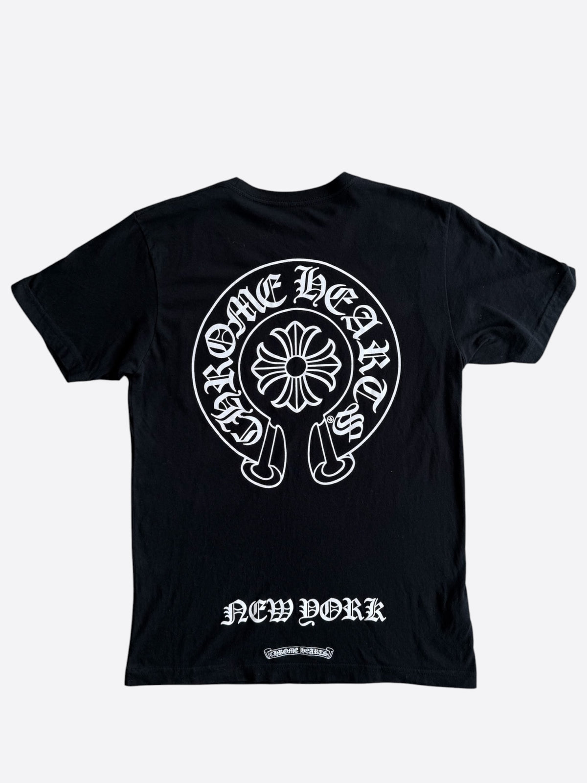 Chrome Hearts Black & White New York Horseshoe Logo T-Shirt