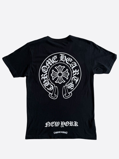 Chrome Hearts Black & White New York Horseshoe Logo T-Shirt