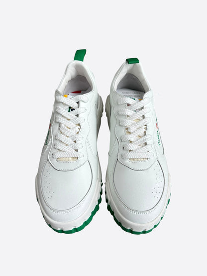 Casablanca White & Green Leather Court Sneakers
