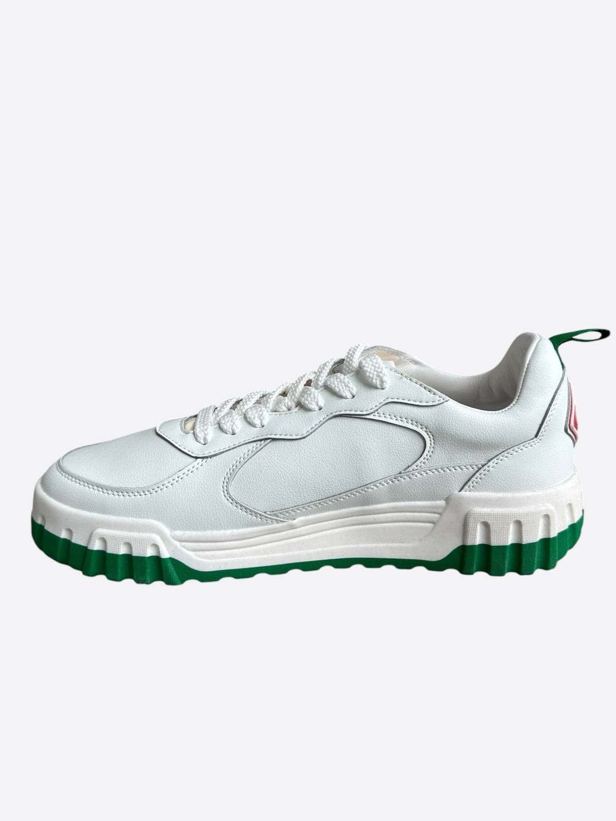 Casablanca White & Green Leather Court Sneakers