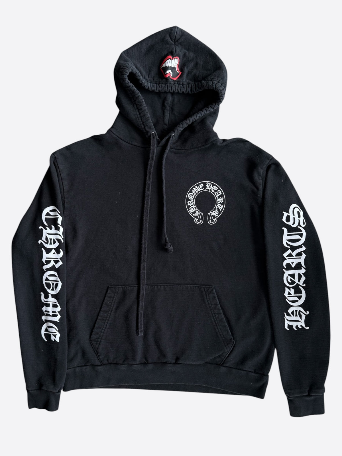 Chrome Hearts Black & White Horseshoe Chomper Logo Hoodie
