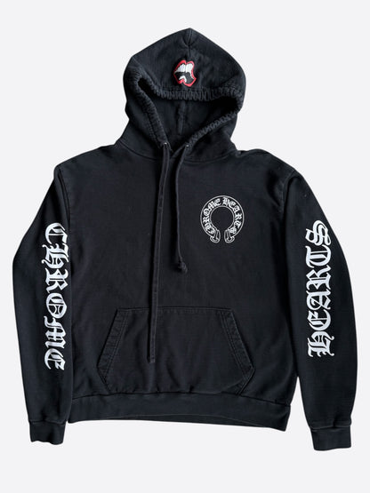Chrome Hearts Black & White Horseshoe Chomper Logo Hoodie