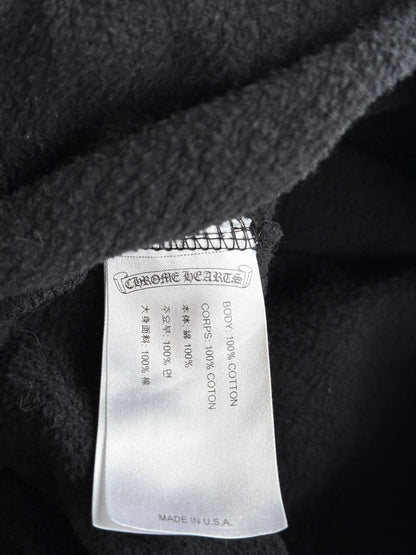 Chrome Hearts Black & White Horseshoe Chomper Logo Hoodie