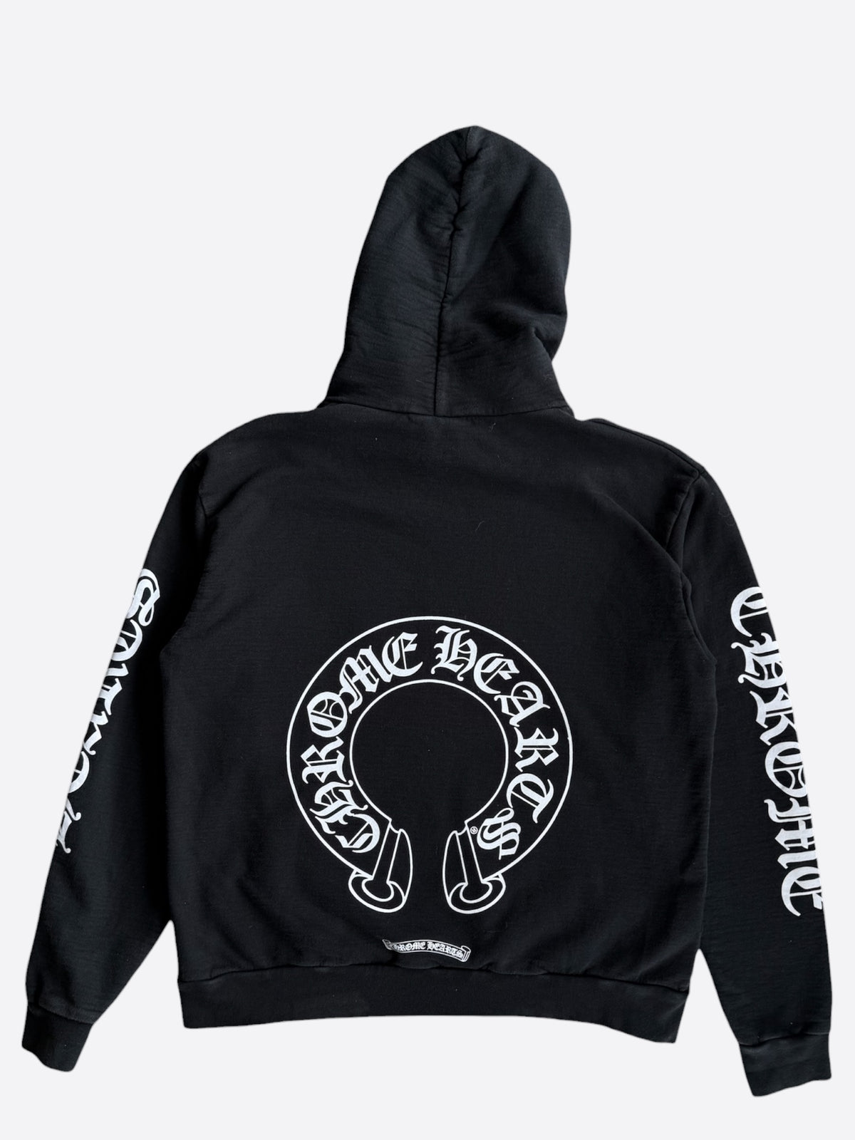 Chrome Hearts Black & White Horseshoe Chomper Logo Hoodie